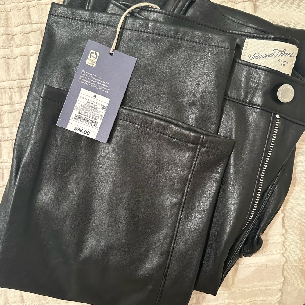 Universal Thread Black Faux Leather Pants